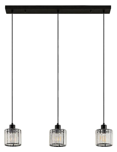 Lampada a sospensione Lindby Vella, trasparente, vetro, 83 cm, 3 luci