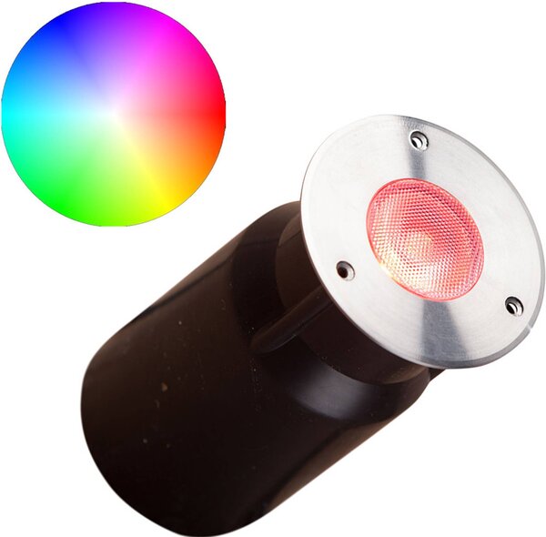 Heissner L463-00 Smart Light RGB, faretto da incasso e luce da ponte da 3 Watt, argento