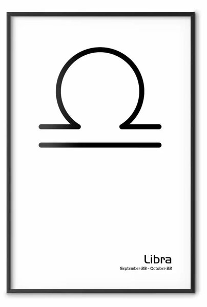 Poster: Bilancia - composizione con segno zodiacale e iscrizione