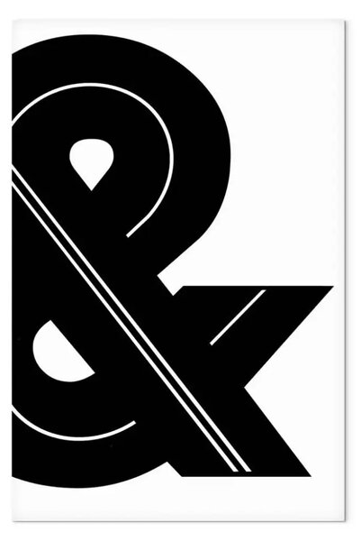 Quadro contemporaneo Segno & - scritta minimal nera su sfondo bianco