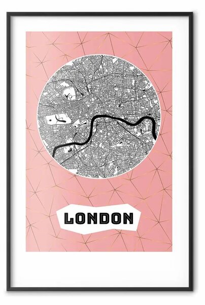 Poster: Il centro di Londra - mappa della città con parole
