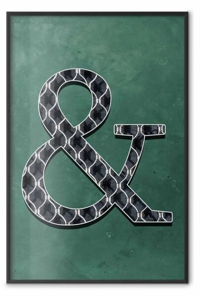 Poster: Congiunzione - segno tipografico in bianco e nero