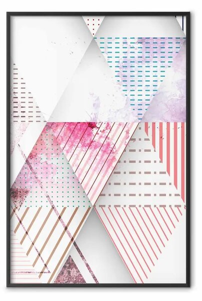 Poster: Triangoli: una composizione astratta colorata con figure geometriche