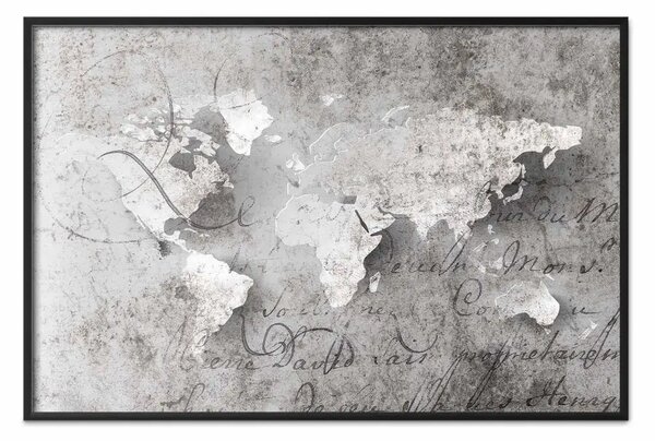 Poster: Mondo della poesia: mappa del mondo astratta vintage