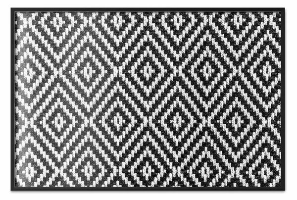 Poster: Asciugapiatti - Composizione in bianco e nero con trama geometrica