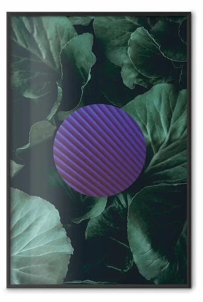 Poster: Astrazione botanica: cerchio motivo geometrico foglie