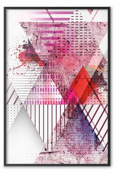Poster: Triangolo astratto - astrazione geometrica colorata con triangoli