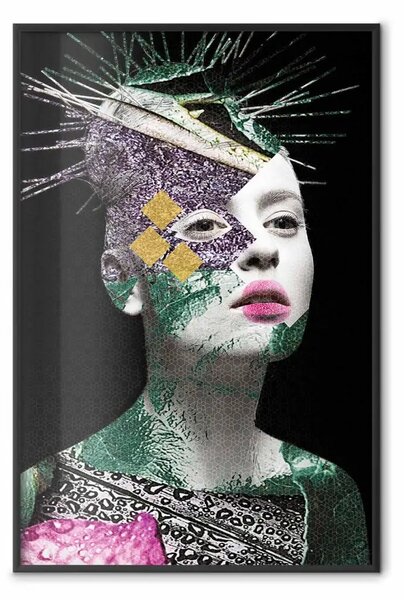 Poster: Ritratto colorato - composizione astratta volto donna