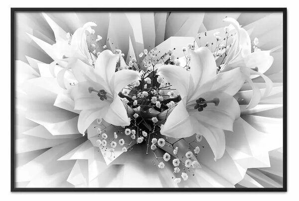 Poster: Bouquet geometrico: astrazione unica fiori giglio