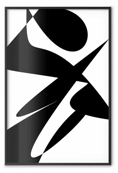 Poster: Contrasto: astrazione moderna in bianco e nero con forme geometriche