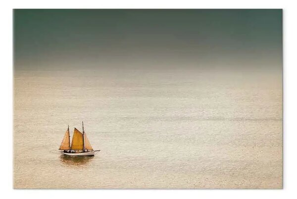 Quadro moderno Solitario veliero in mare deserto - paesaggio marino