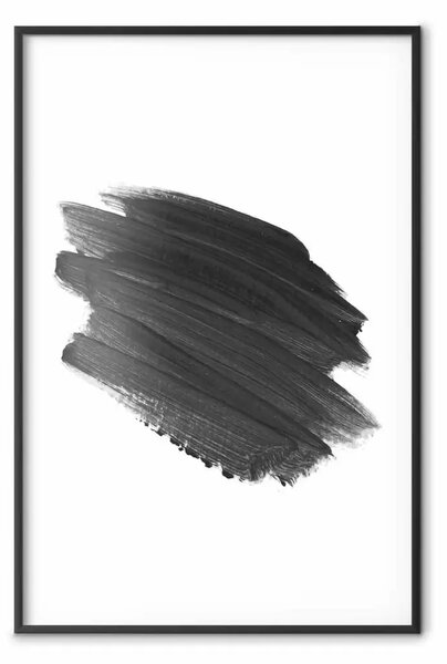 Poster: Vernice nera: macchia ad acquerello in bianco e nero
