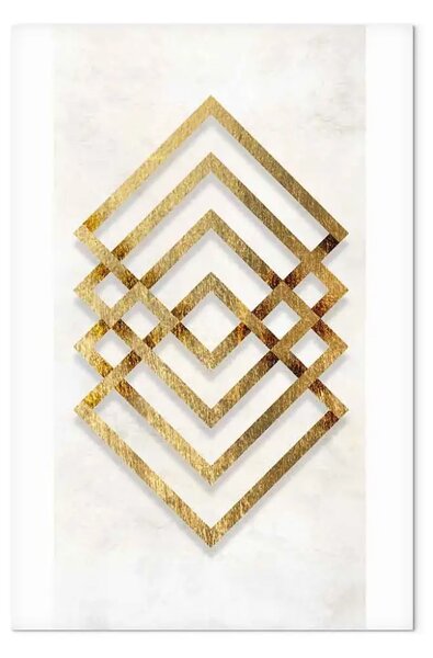 Quadro Simmetrie dell'astrazione - forme geometriche in oro