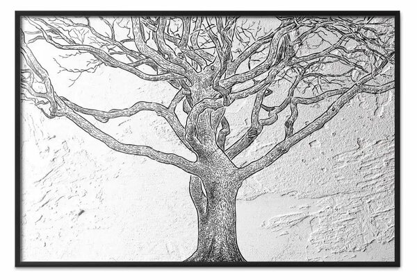 Poster: Vecchio albero - pianta su sfondo irregolare