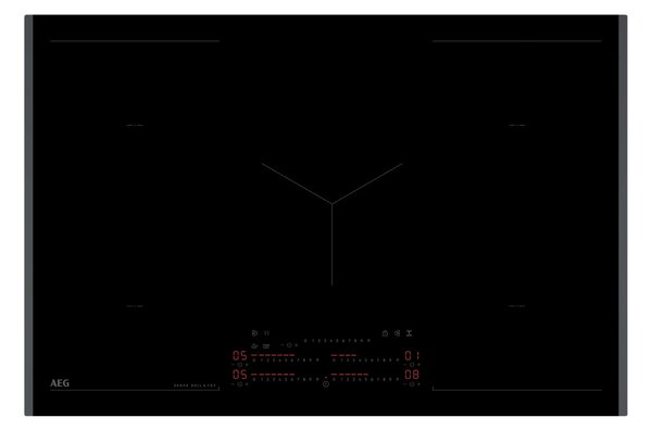 Aeg Piano Cottura Induzione 5 Fuochi Larghezza 78 cm in Vetroceramica colore Nero - NIK85M30FB Serie 8000 Sense Boil+Fry