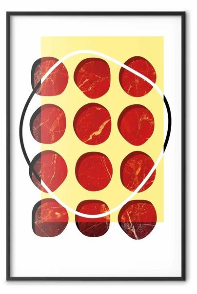 Poster: Dodici bistecche: astrazione unica cerchi rossi