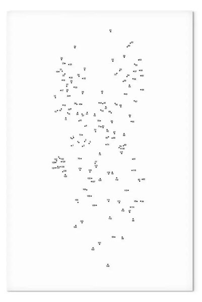 Quadro contemporaneo Cervo numerico - motivo animale minimalista nascosto nei numeri