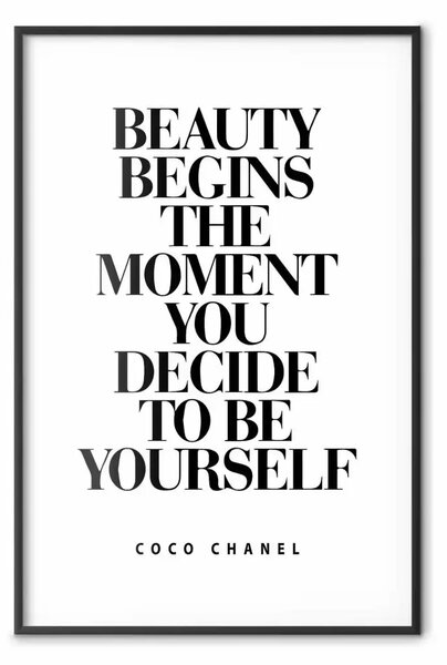 Poster: Coco Chanel - composizione semplice con sottotitoli