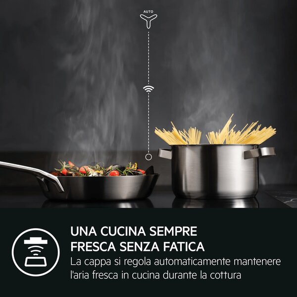 Aeg Piano Cottura Induzione 5 Fuochi Larghezza 78 cm in Vetroceramica colore Nero - NIK85M30FB Serie 8000 Sense Boil+Fry