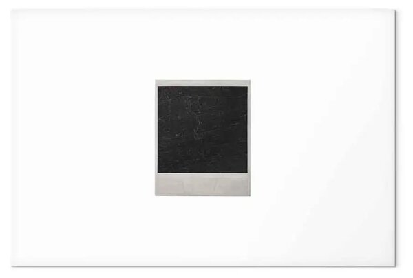 Quadro su tela Polaroid retrò - foto nera dalla polaroid su uno sfondo bianco in stile street art, ideale per la camera di un adolescente