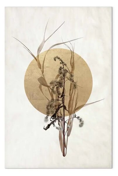 Quadro Fiori boho - motivo floreale su sfondo circolare