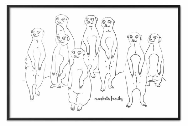 Poster: Famiglia Meerkat - composizione con iscrizione in inglese