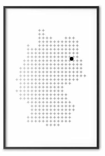 Poster: Germania - composizione in bianco e nero a forma di stato tedesco