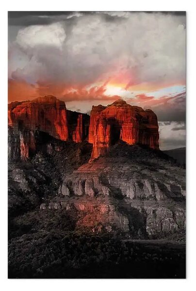 Quadro contemporaneo Nuvole sul Grand Canyon - paesaggio montano