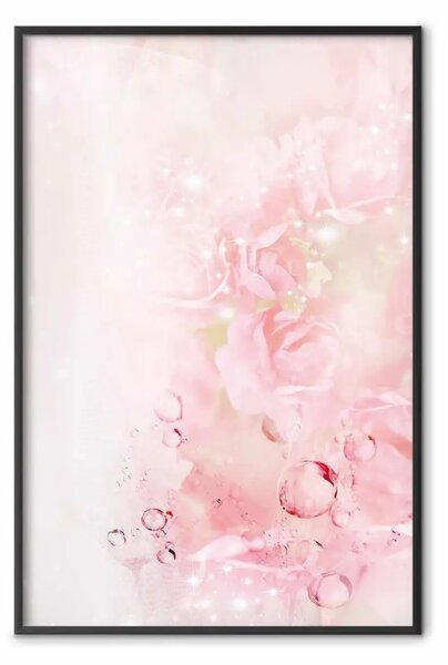Poster: Natura rosa: astrazione brillante con un delicato motivo vegetale