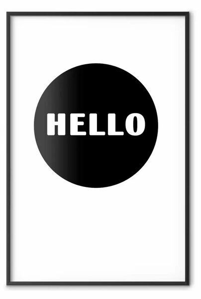 Poster: Buongiorno: semplice con figura geometrica bianco e nero