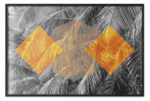 Poster: Forma esotica: forme geometriche sullo sfondo palme