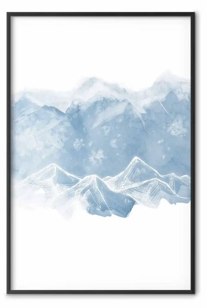 Poster: Ice Land: paesaggio innevato su sfondo semplice