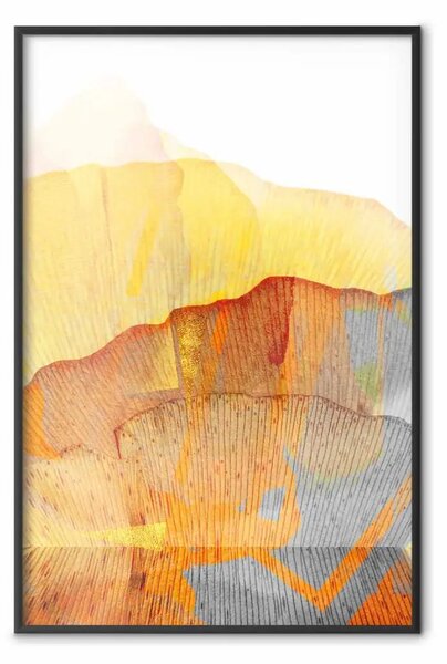 Poster: Pietra preziosa: astrazione colorata con predominanza di arancione