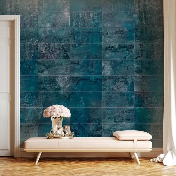Carta da parati design Scogliera blu navy