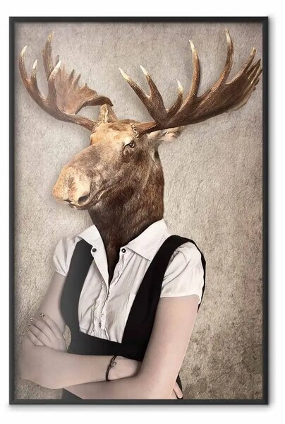 Poster: Alce di Łebski - fantasia con ritratto animale