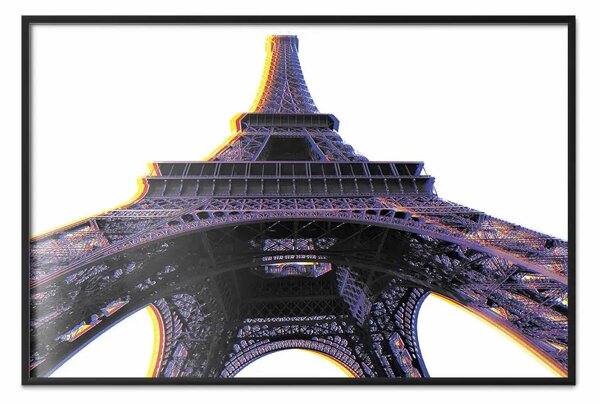 Poster: Ipnosi architettonica: Torre Eiffel viola vista rana