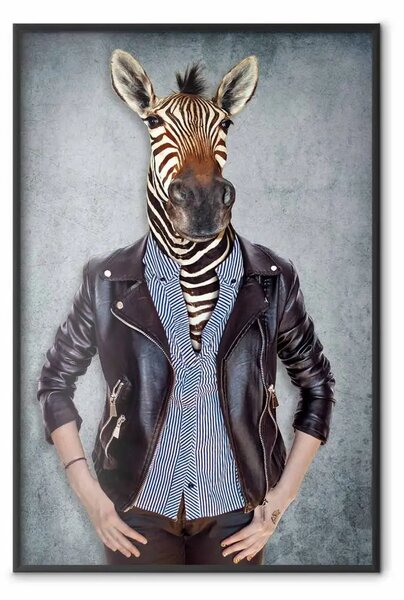 Poster: Zebra Ewa - ritratto donna con testa animale