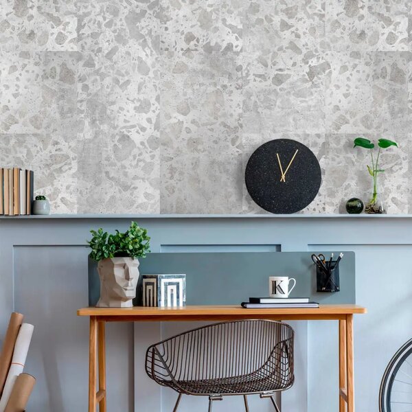 Carta da parati design Terrazzo di cemento (grigio)