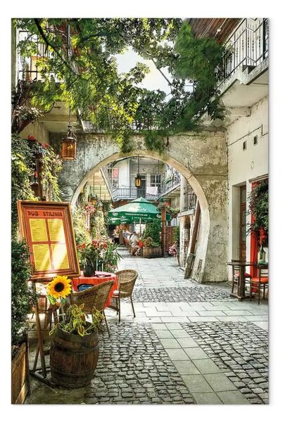 Quadro moderno Cracovia: pub soleggiato verticale