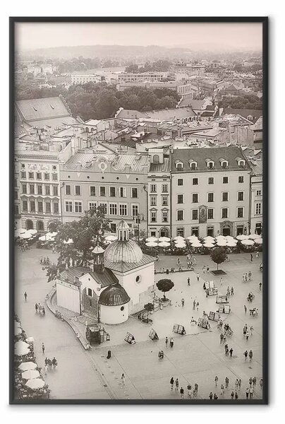 Poster: Cracovia: Sant'Adalberto - architettura polacca seppia