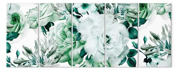 Quadro moderno Rose - fiori selvatici in colori vegetali naturali
