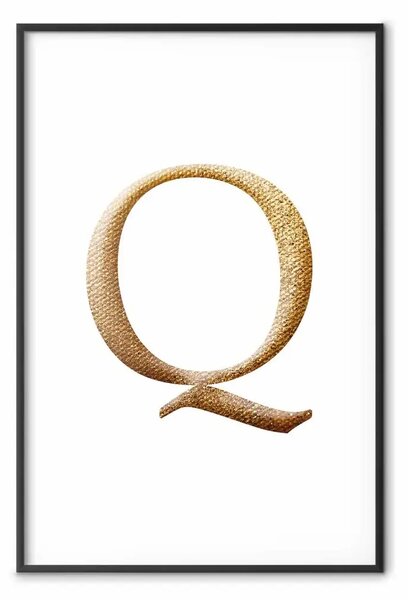 Poster: Golden Q - elegante lettera in rilievo