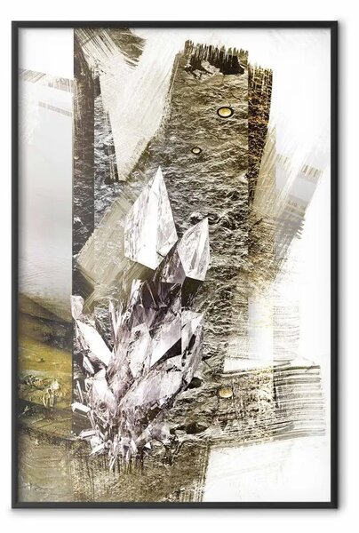 Poster: Diamante - argento e oro su sfondo