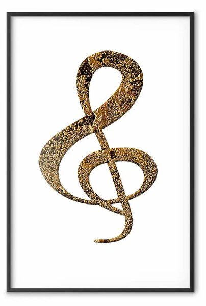 Poster: Chiave violino - musicale su bianco