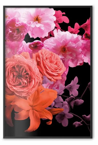 Poster: Brezza primaverile - botanica con fiori rosa