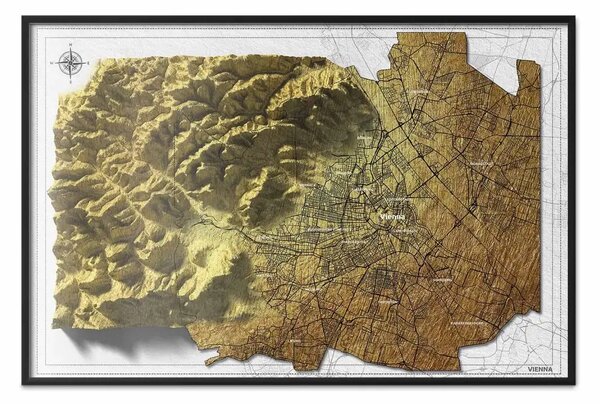Poster: Mappa isometrica: Vienna - capitale austriaca
