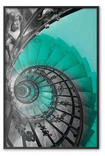 Poster: Scale avvolte - architettura turchese e grigia