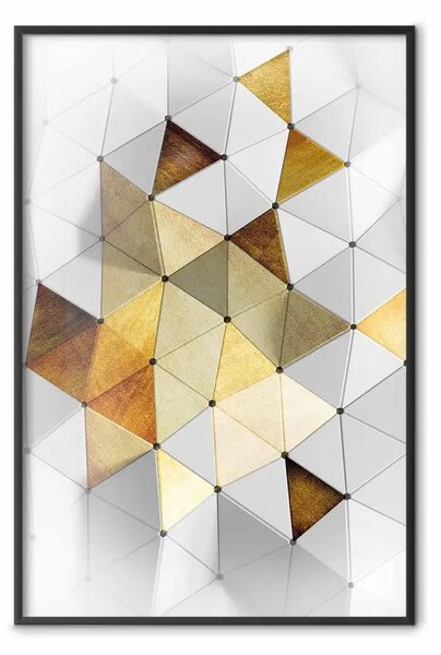 Poster: Oro per i coraggiosi - astrazione unica in forme geometriche 3D