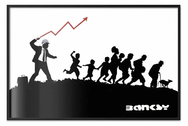 Poster: Corsa - murale persone stile Banksy
