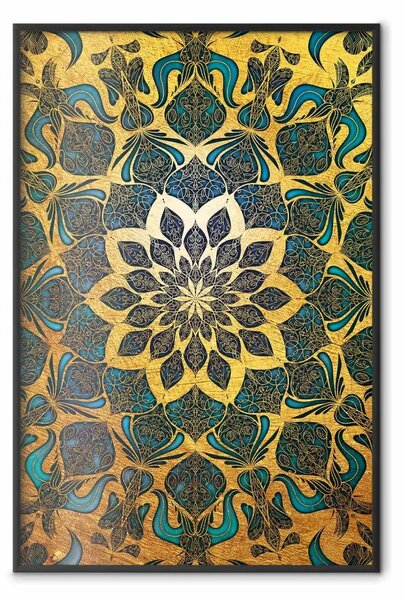 Poster: Oro dell'India - Mandala zen dorato